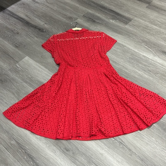 Short-sleeve, a-line, eyelet dress - Picture 5 of 5